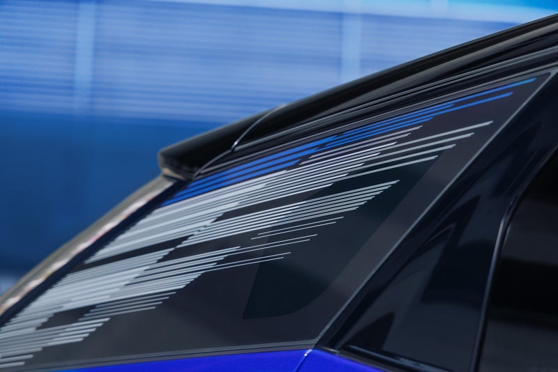 Close-up of the Modern Pattern on the 2026 OPTIQ-V Rear Quarter Glass | Deacon Jones Cadillac in Smithfield NC